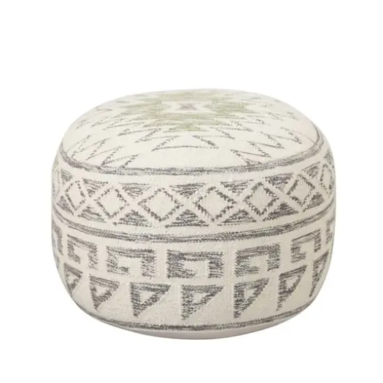 Hello Honey&reg; 12" Kilim Wool Blend Round Pouf {3}
