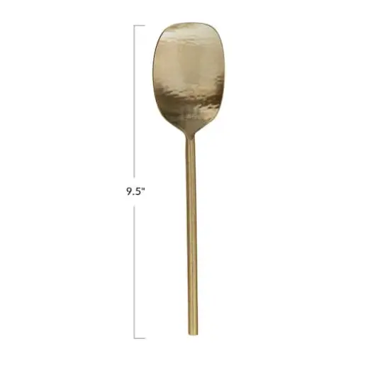 Hello Honey&reg; 9.5" Golden Hammered Stainless Steel Serving Spoon {5}