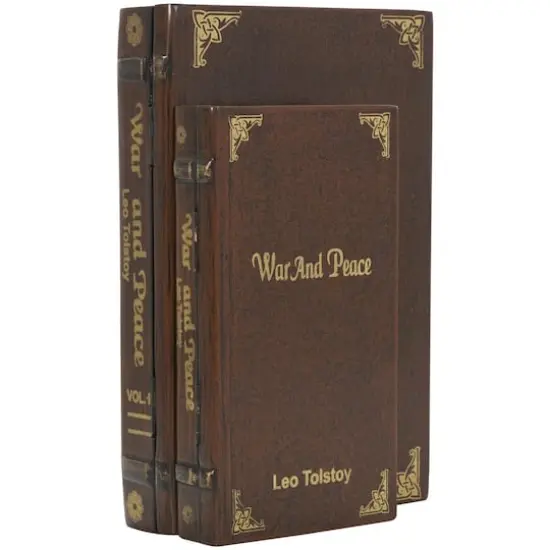 Brown War & Peace Storage Faux Book Box Set {1}
