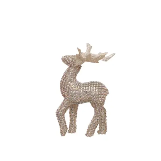 7" Gold Glitter & Crystal Standing Reindeer Tabletop Décor by Ashland® {4}