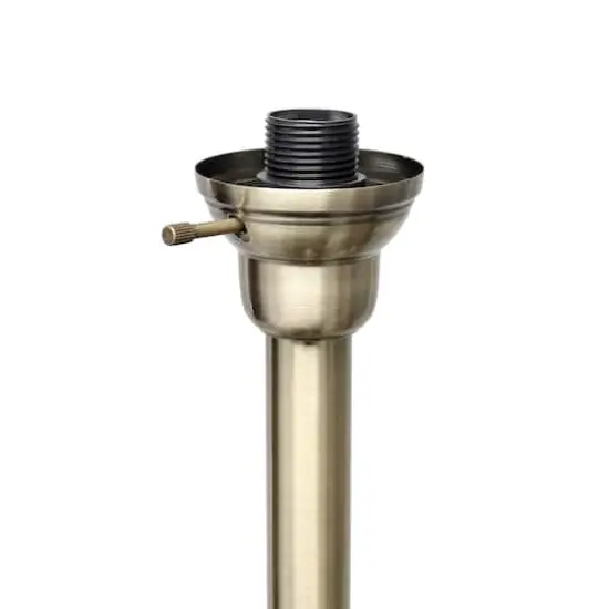 Lalia Home Torchiere Floor Lamp with 2 Reading Lights Antique Brass/White Shades {7}