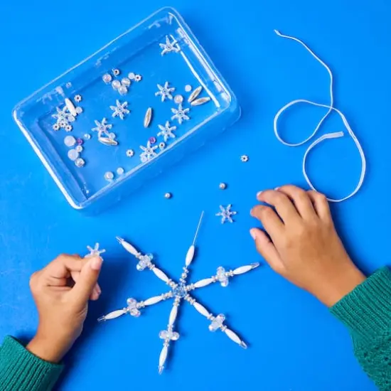 Creativity for Kids&reg; Beaded Snowflake Ornaments {8}
