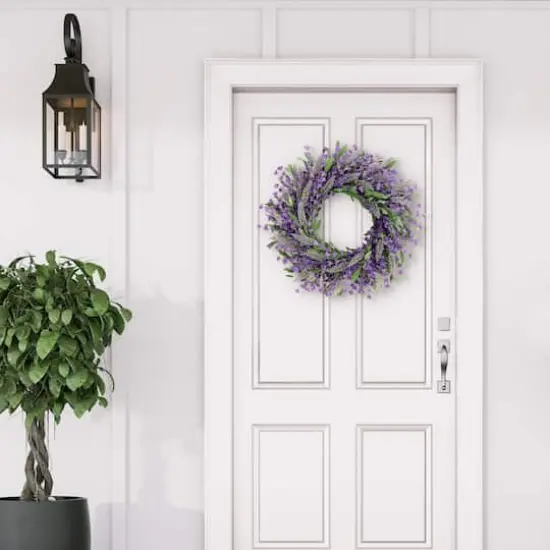 24" Artificial Lavender Spring Wreath {6}