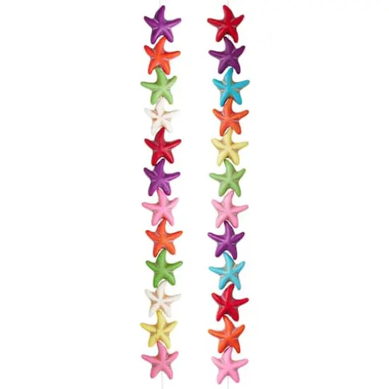 Multicolor Howlite Starfish Beads, 14mm by Bead Landing&trade; {4}