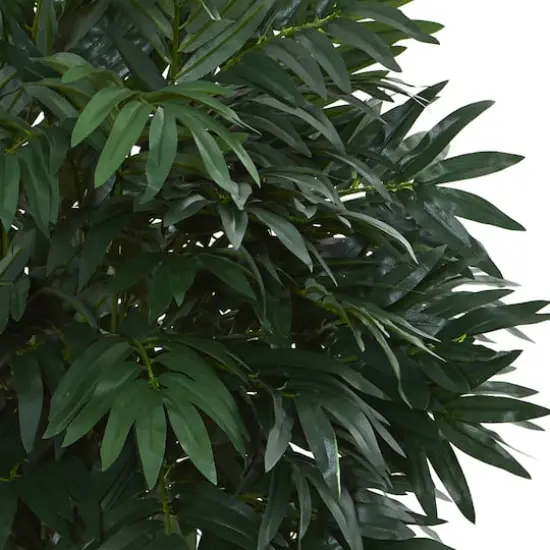 3ft. Double Bamboo Palm Tree in White Tower Vase {3}