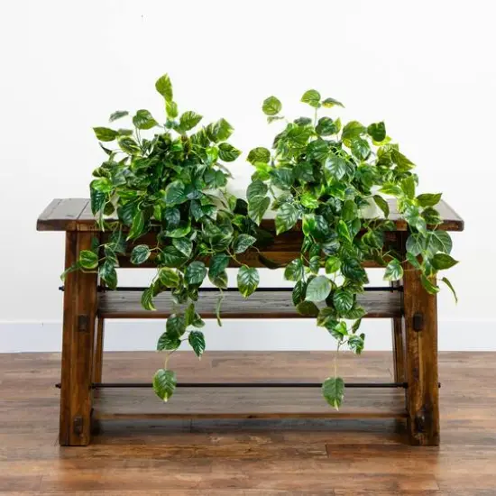 36" UV Resistant Artificial Pothos Hanging Plant, 2ct. {7}