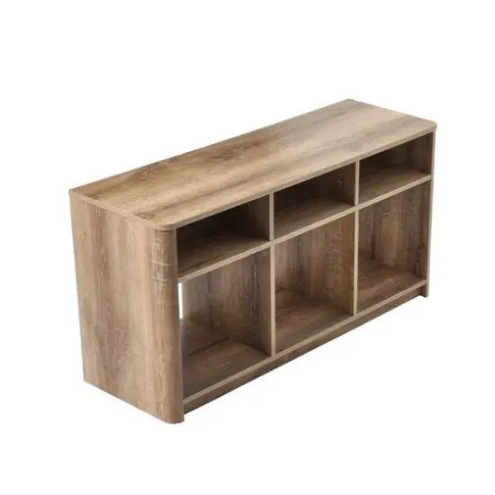 Hello Honey&reg; Coastal Oak TV Stand with Storage {4}