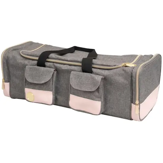 We R Memory Keepers&reg; Pink & Gray Crafter's Machine Tote {4}