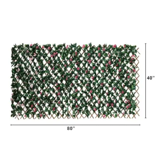 40" x 80" Artificial Bougainvillea Expandable Privacy Fence Screen {3}