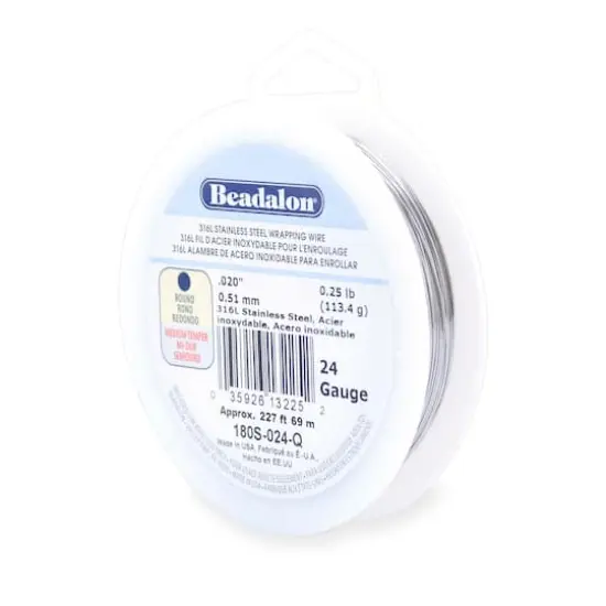 Beadalon&reg; 24 Gauge Round 316L Stainless Steel Wrapping Wire {1}