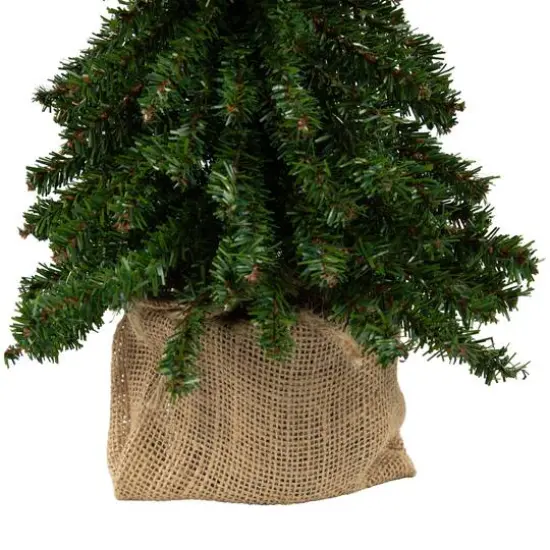 15" Unlit Downswept Village Pine Artificial Christmas Tree in Burlap Base {6}
