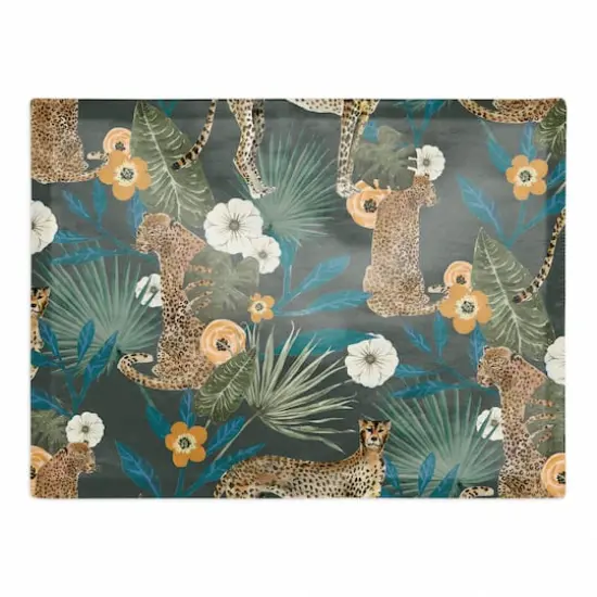 Tropical Cheetah Cotton Twill Placemat Green {1}