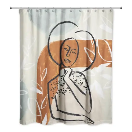 Earthy Abstract Figure I 71" x 74" Shower Curtain {1}