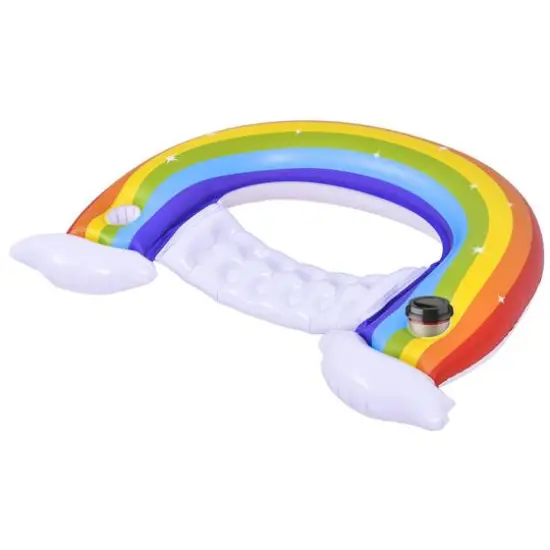 Pool Central® 4.75ft. Inflatable Rainbow Swimming Pool Lounge Chair {5}