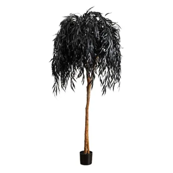 6ft. Artificial Halloween Black Willow Tree {1}