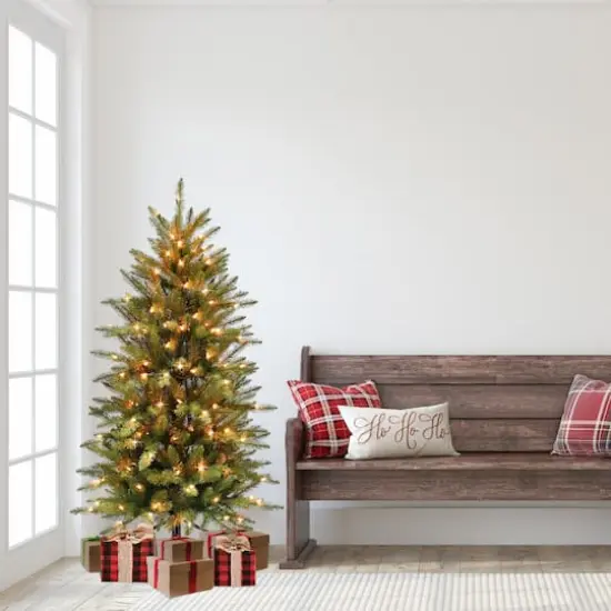 7.5ft. Pre-Lit Slim Fraser Fir Artificial Christmas Tree, Clear Lights {6}