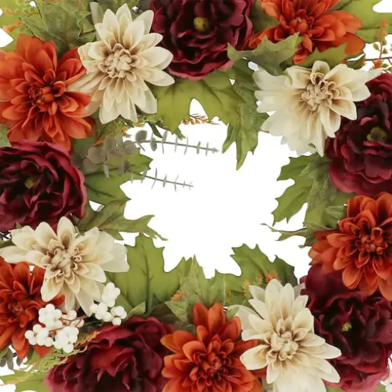 24" Dahlia & Peony Wreath by Ashland&reg; {3}
