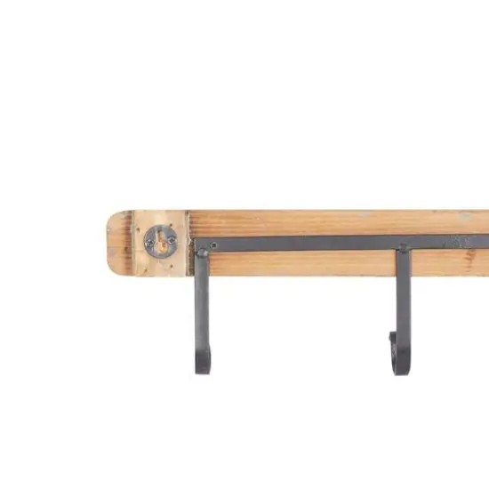 Brown Wood Eclectic Wall Hook {6}