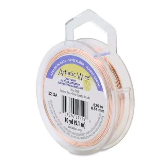 Artistic Wire&reg; 22 Gauge Silver Plated Tarnish Resistant Colored Copper Craft Wire, 10yd. Rose Gold {1}