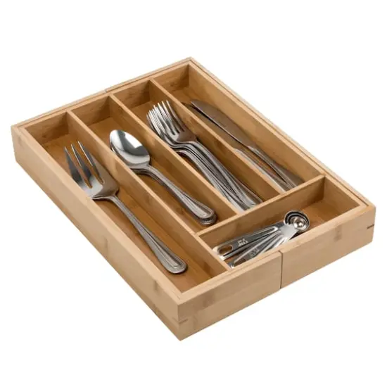 Honey Can Do Expandable Medium Bamboo Silverware Drawer Organizer {1}