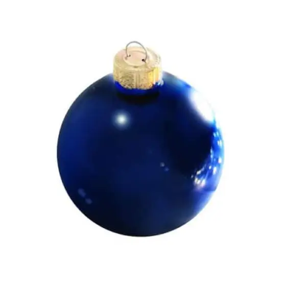 Whitehurst 40 Pack 1.5" Shiny Glass Ball Ornaments Blue Cobalt {1}