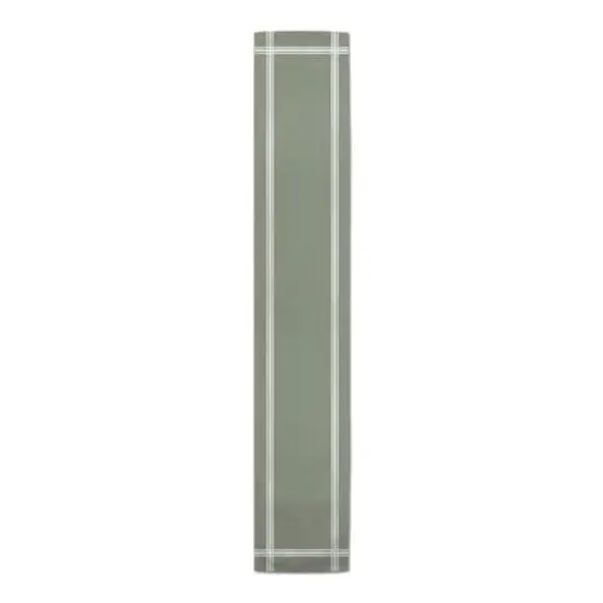 Striped Border Indoor/Outdoor Table Runner Green {1}