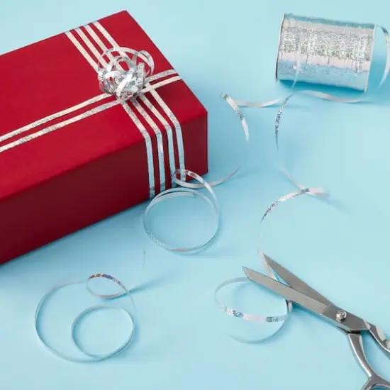 3/16" Holographic Silver Curling Ribbon by Celebrate It&trade; {3}