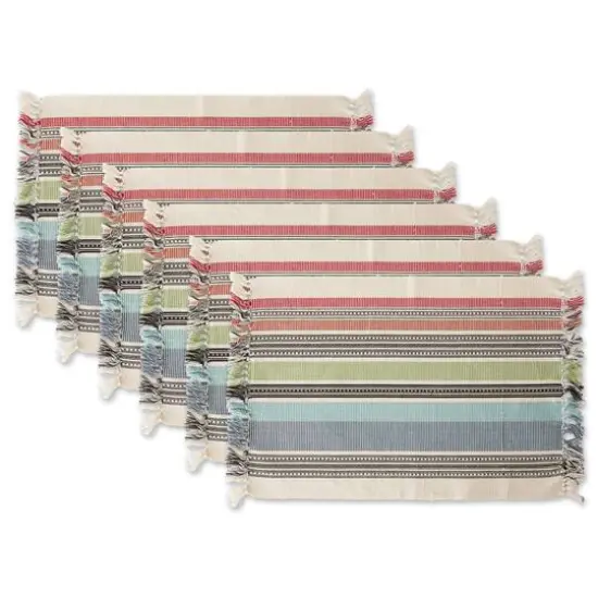 DII&reg; Mediterranean Stripe Placemats, 6ct. {1}