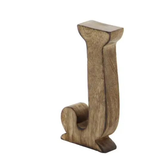 8" Brown Mango Wood Letter Set, 6ct. {16}