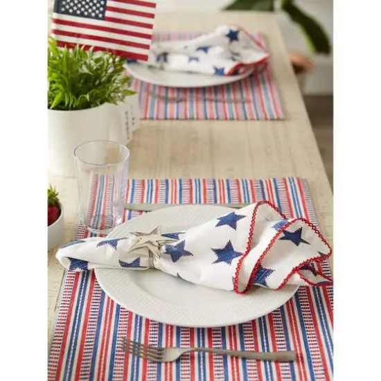 DII&reg; Antique Blue Stars with Embroidered Edge Napkins, 6ct. {12}