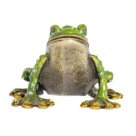 Hello Honey&reg; 3" Green Jeweled Frog Trinket Box {12}