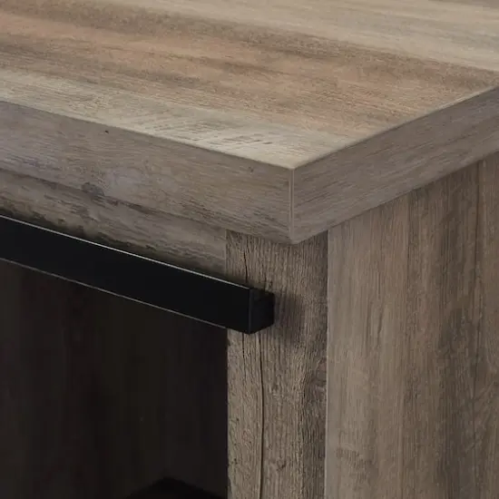 Walker Edison 32" Grey Wash Sliding Barn Door Farmhouse Accent Cabinet  {9}