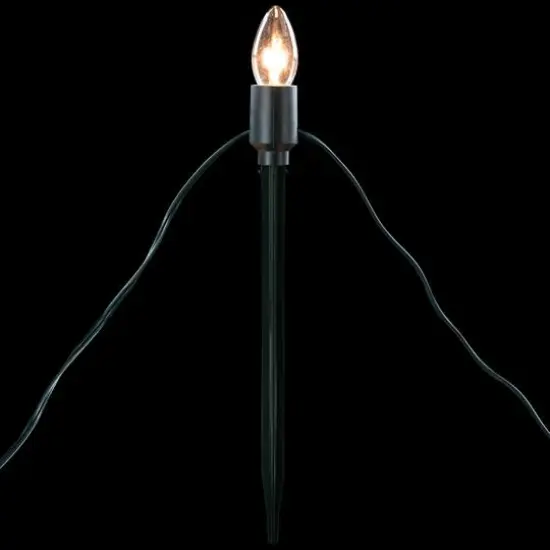 Mighty Light Clear C9 Christmas Pathway Marker Set, Green Wire {7}