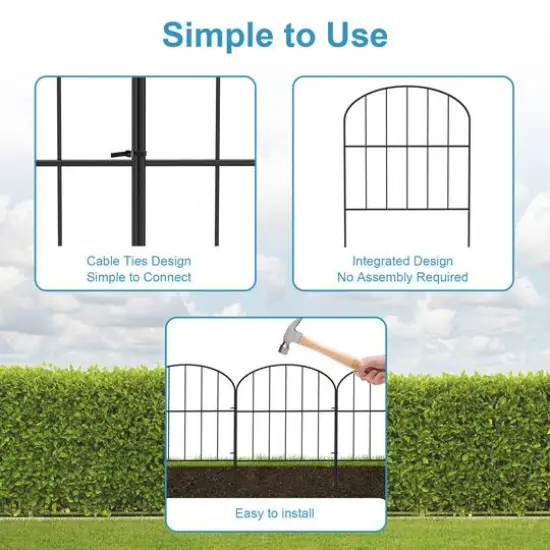 NEX 47ft. Black Decorative Arch Garden Fence {4}