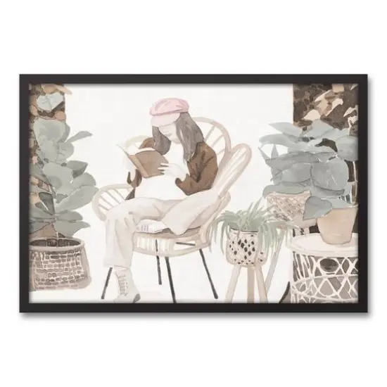 Fashion Plant Gal 20" x 30" Black Framed Canvas {1}