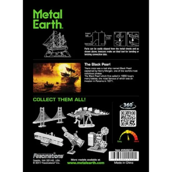 Metal Earth&reg; The Black Pearl Steel Model Kit {9}