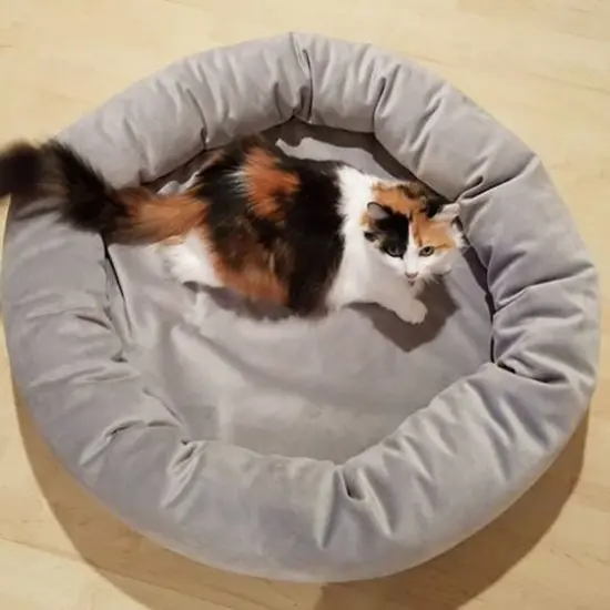 Royal Pet Bed Small Washable Luxury Velvet Dog Bed Ash {6}