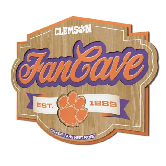 NCAA Fan Cave Sign Clemson Tigers {1}