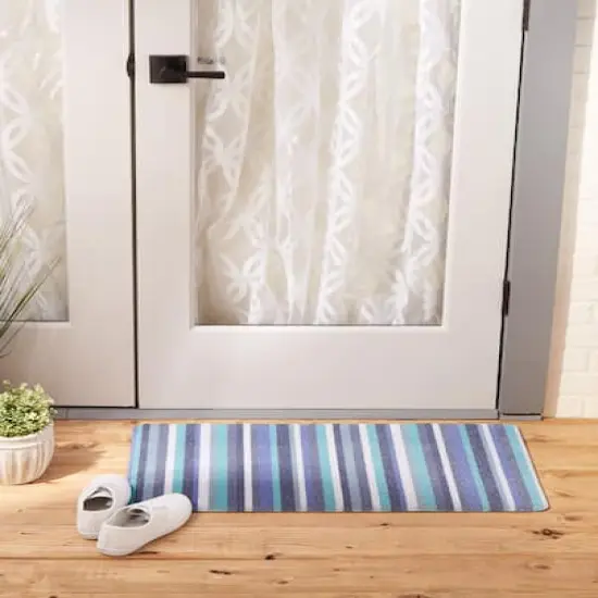 DII&reg; Blue Tonal Stripe Tufted Mat {3}