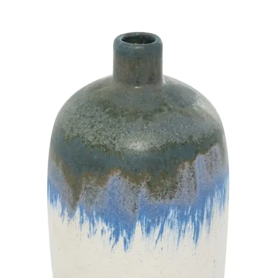 White Ceramic Contemporary Vase, 13" x 6" x 6" {5}