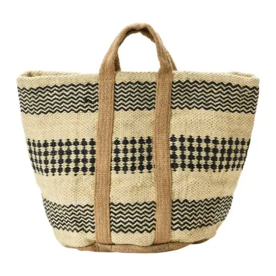 Hello Honey&reg; 24" Modern Boho Woven Jute Bag with Waterproof Liner and Contemporary Pattern {3}
