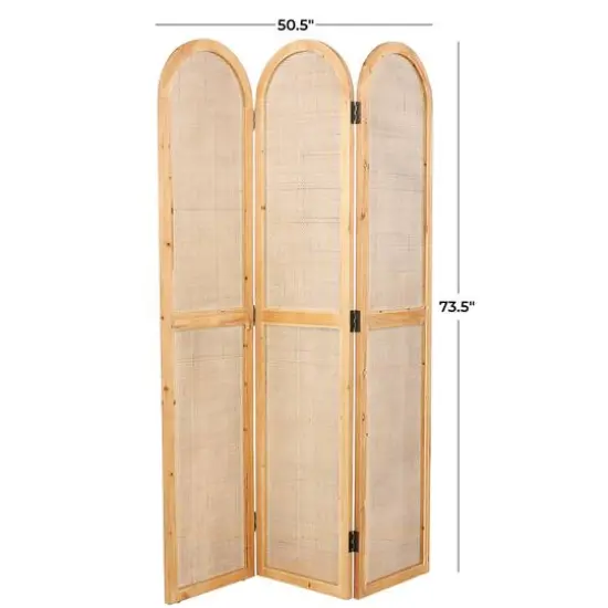 6ft. Brown Wood Room Divider Screen {6}