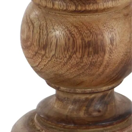 Mango Wood Traditional Candle Holder Set Brown {5}