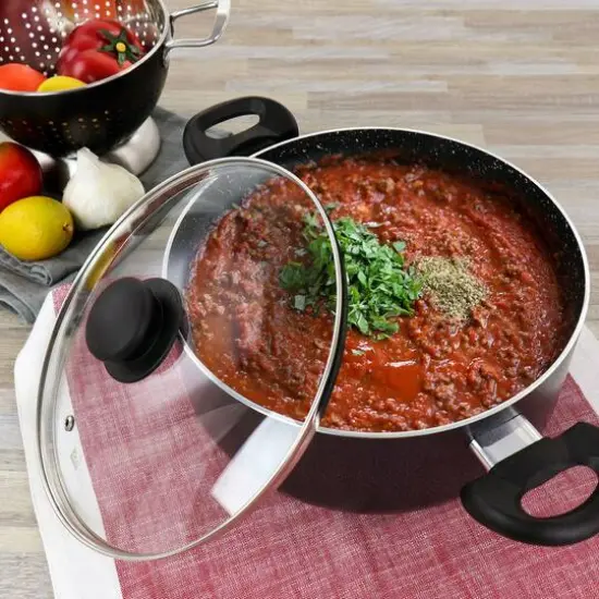 Oster Pallermo 5qt. Charcoal Aluminum Dutch Oven with Lid {5}