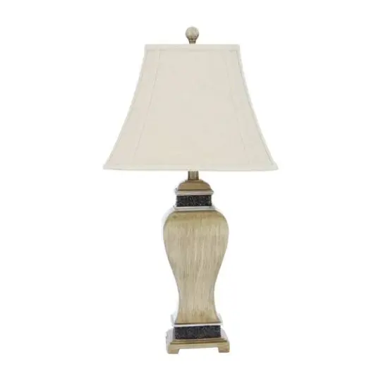 Set of 2 Brown Polystone Rustic Table Lamp, 29" {3}