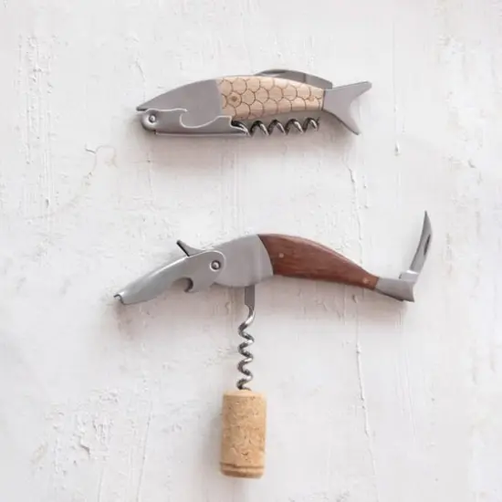 Hello Honey&reg; 4.75" Natural Merbau Wood Fish Bottle Opener {4}