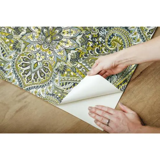 RoomMates Swept Away Green Peel & Stick Wallpaper {8}