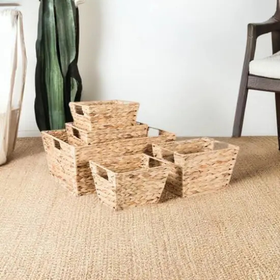 DII&reg; Natural Water Hyacinth Basket Set {7}