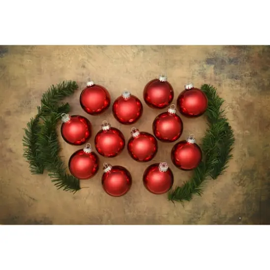 Whitehurst 12ct. 2.75" Shiny Glass Ball Ornaments Red Shiny {4}
