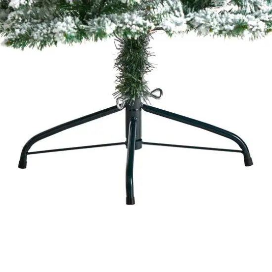 5ft. Pre-Lit Flocked Montreal Fir Artificial Christmas Tree, Warm White LED Lights {7}